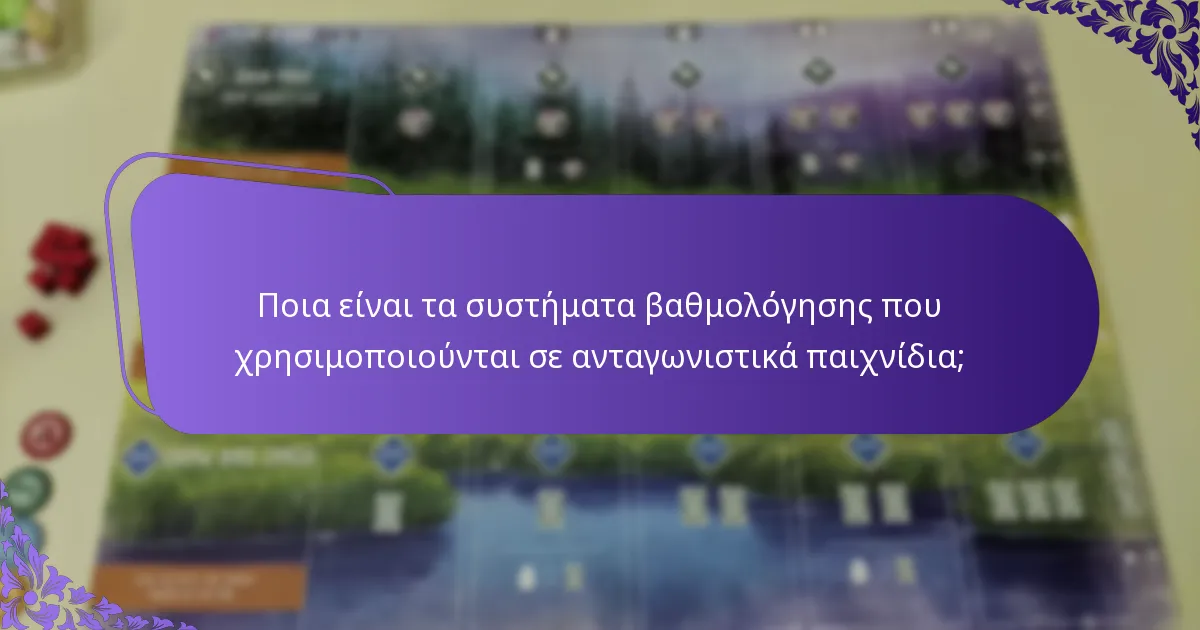 Ποια είναι τα συστήματα βαθμολόγησης που χρησιμοποιούνται σε ανταγωνιστικά παιχνίδια;