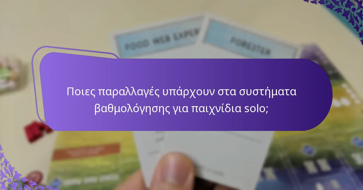 Ποιες παραλλαγές υπάρχουν στα συστήματα βαθμολόγησης για παιχνίδια solo;