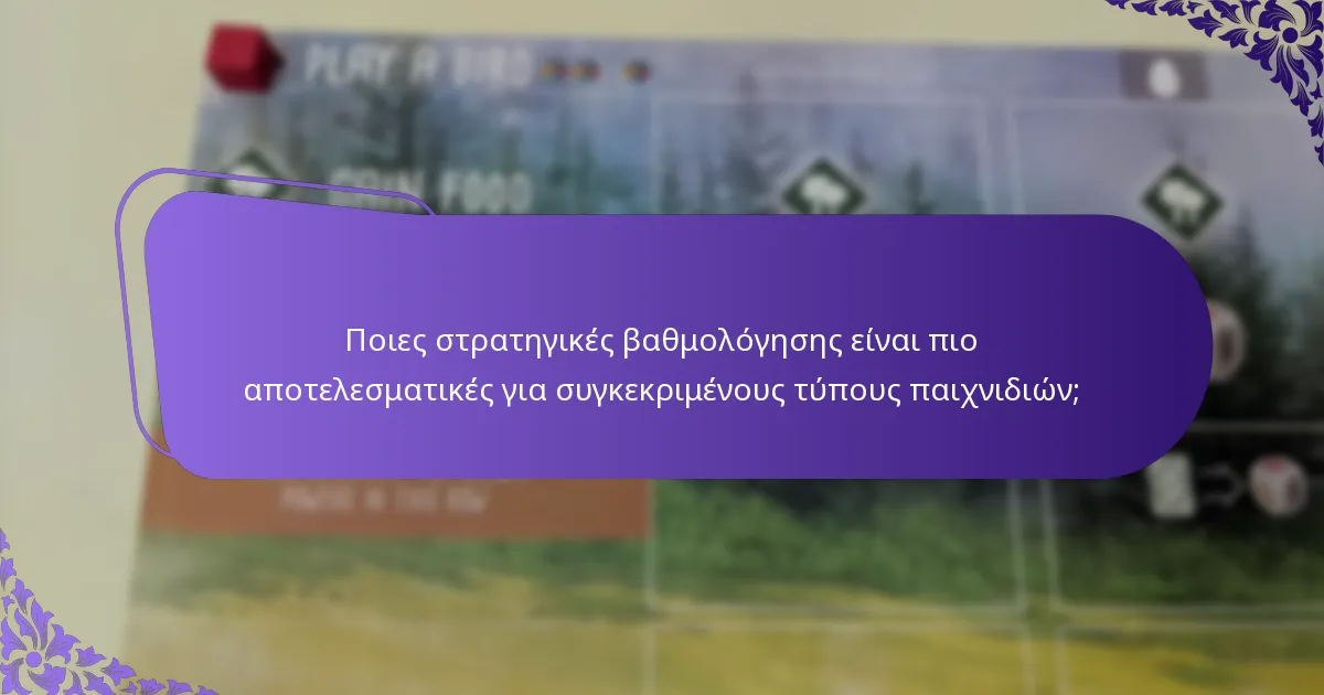 Ποιες στρατηγικές βαθμολόγησης είναι πιο αποτελεσματικές για συγκεκριμένους τύπους παιχνιδιών;