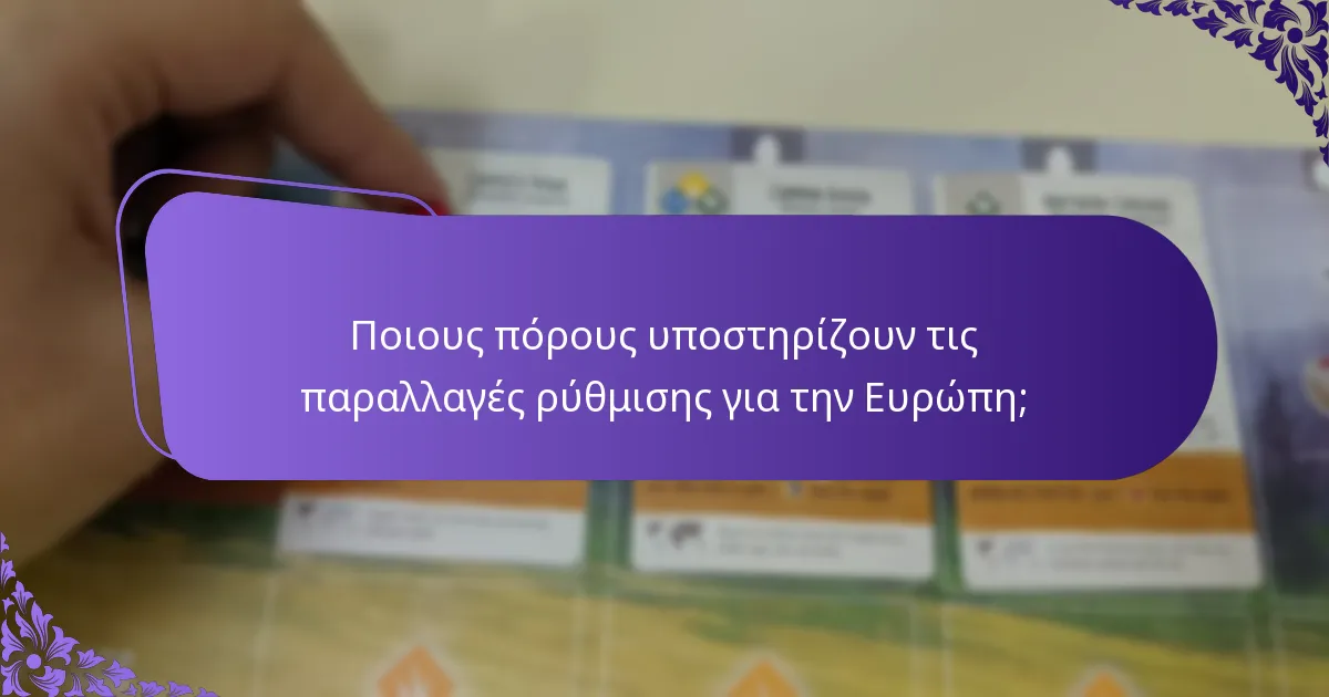 Ποιους πόρους υποστηρίζουν τις παραλλαγές ρύθμισης για την Ευρώπη;