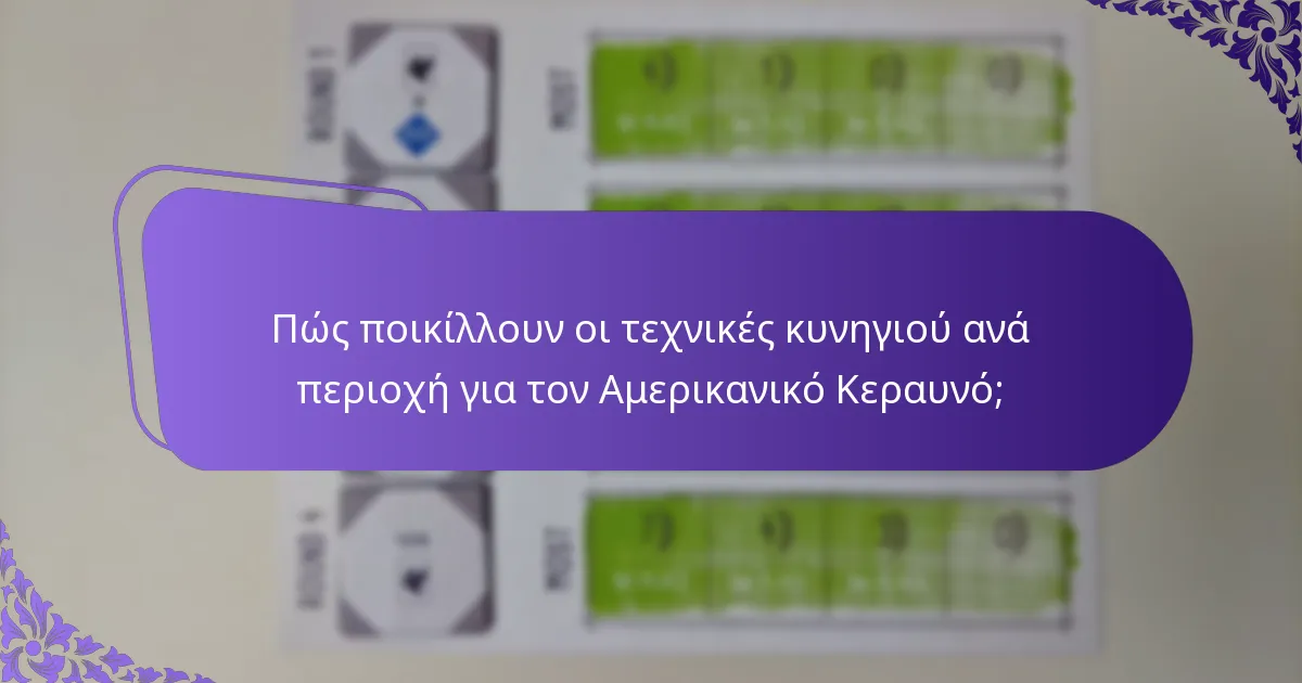 Πώς ποικίλλουν οι τεχνικές κυνηγιού ανά περιοχή για τον Αμερικανικό Κεραυνό;