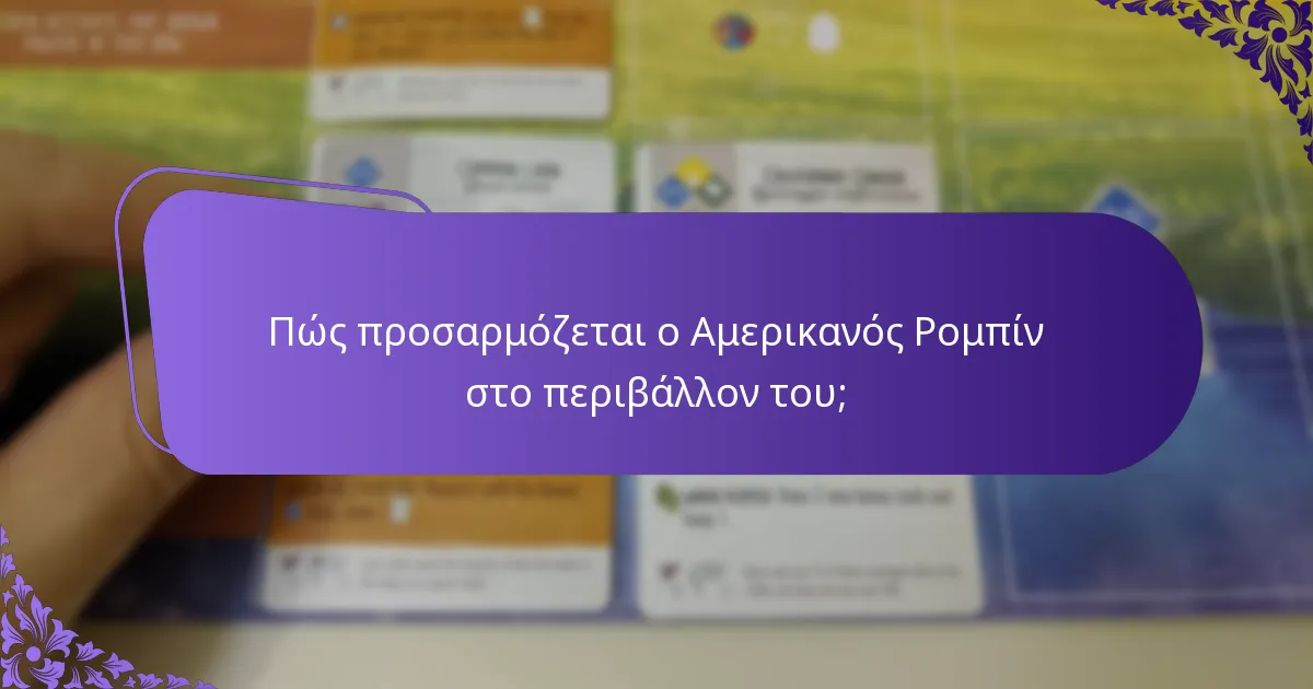 Πώς προσαρμόζεται ο Αμερικανός Ρομπίν στο περιβάλλον του;